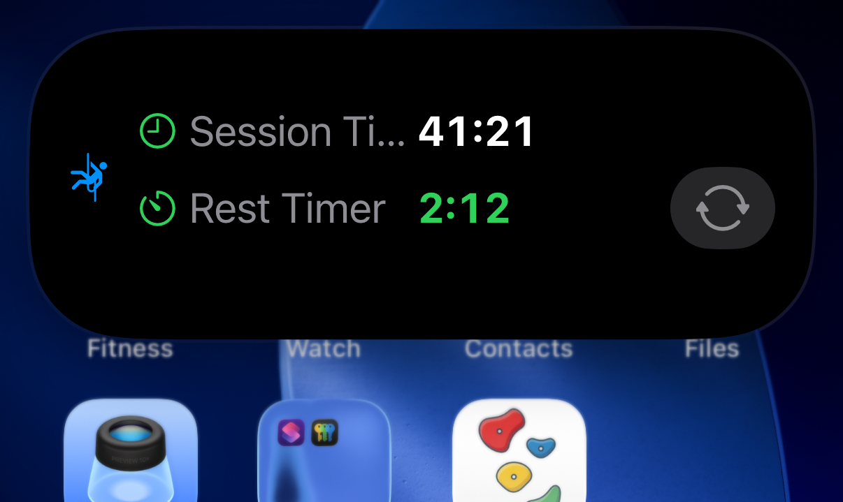 Screenshot: Live Activity widget